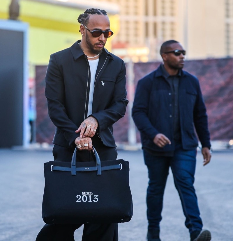 Lewis Hamilton wears Dior at Las Vegas Grand Prix