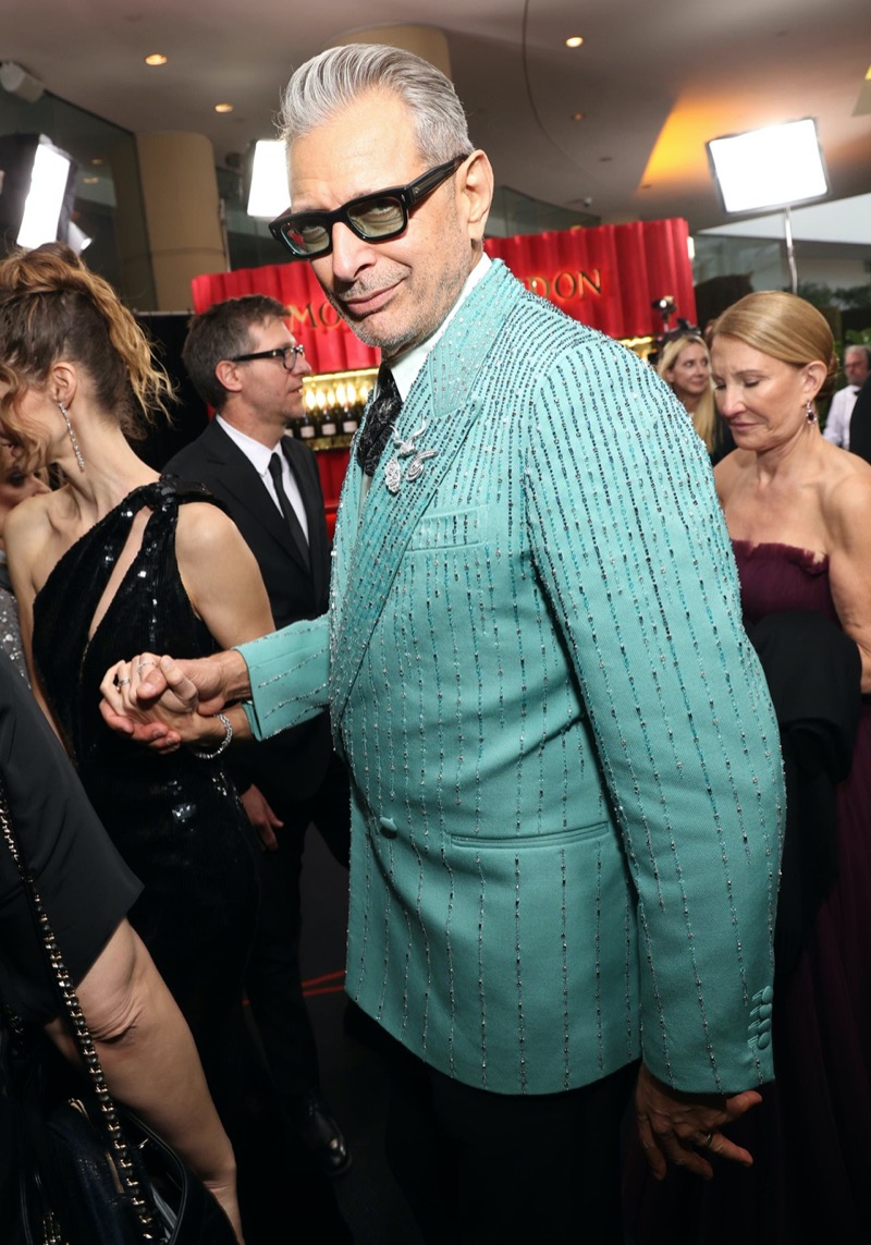 Jeff Goldblum wears AMIRI at the 2025 Golden Globes. 