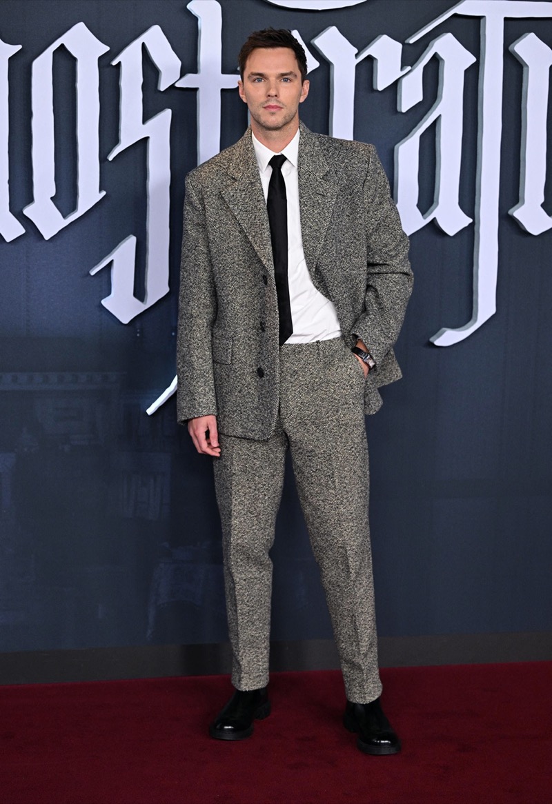 Nicholas Hoult wears Prada at the Los Angeles premiere of “Nosferatu.”