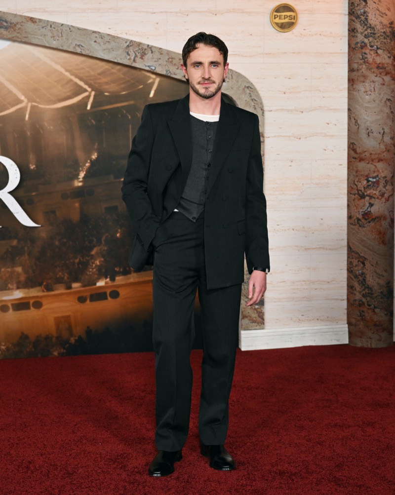 Paul Mescal wears Gucci at the Los Angeles premiere of “Gladiator II.” 