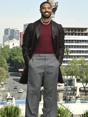 Actor Michael B. Jordan poses for photos during the Sinners film Photocall at Angel of Independence. on March 30, 2025 in Mexico City, Mexico.